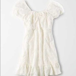 NWT Lace Eyelet Puff Sleeve Dress - American Eagle